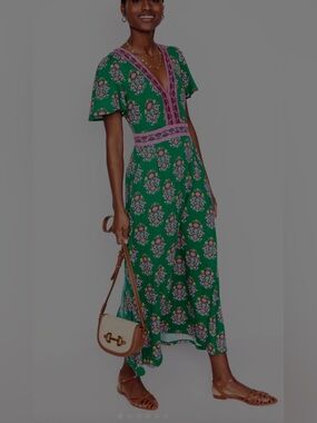Boden | Dresses | Boden Paisley Floral Maxi Dress Xl 618 Jersey Knit  Stretch Sleeveless Beachy | Poshmark